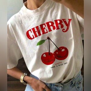White Cherry Jersey Tee